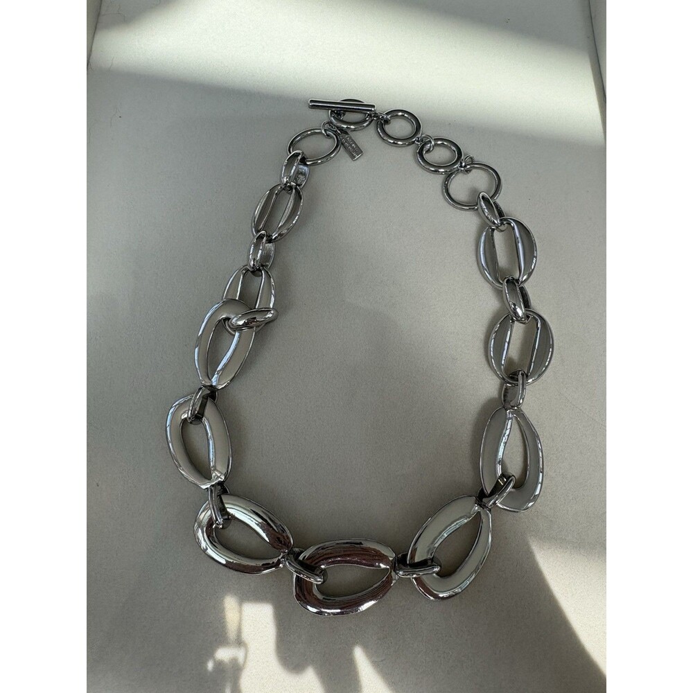 International Concepts Silver Toned Large Oval Link Chained Necklace 18”